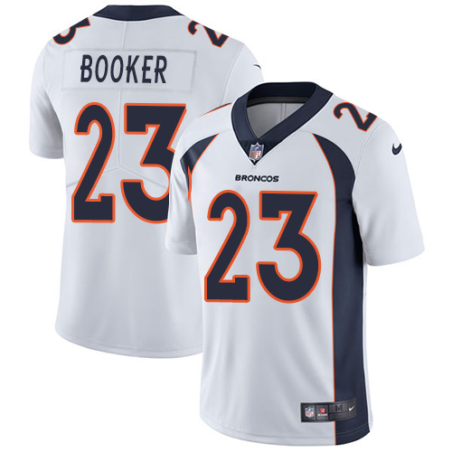 Nike Broncos #23 Devontae Booker White Men's Stitched NFL Vapor Untouchable Limited Jersey
